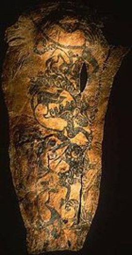 A tattoo on the right arm of a Scythian chieftain whose mummy was 